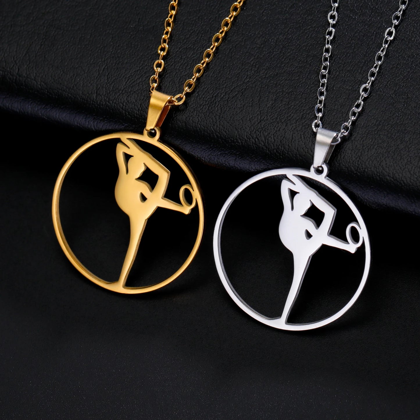 Gold Gymnast Pendant Necklace