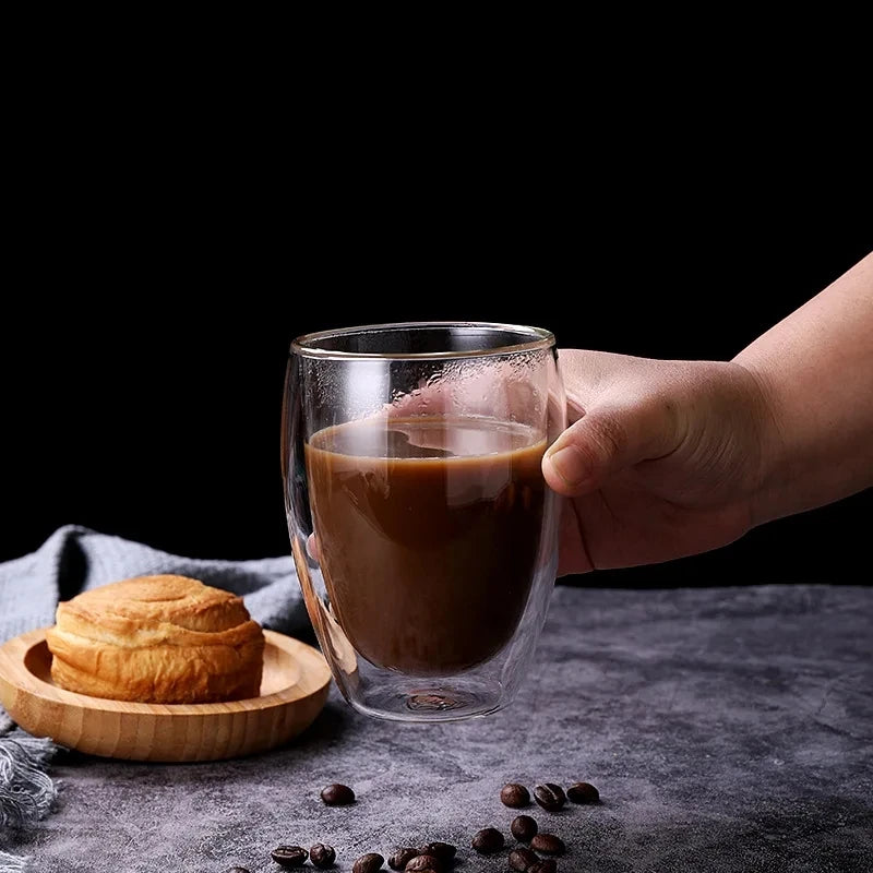 Tasse en verre à double paroi de 350 ml - Résistante à la chaleur