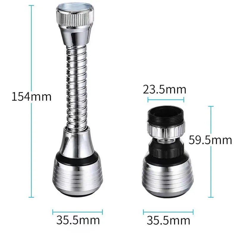 360-Degree Adjustable Faucet Extension Tube with Water Saving Nozzle