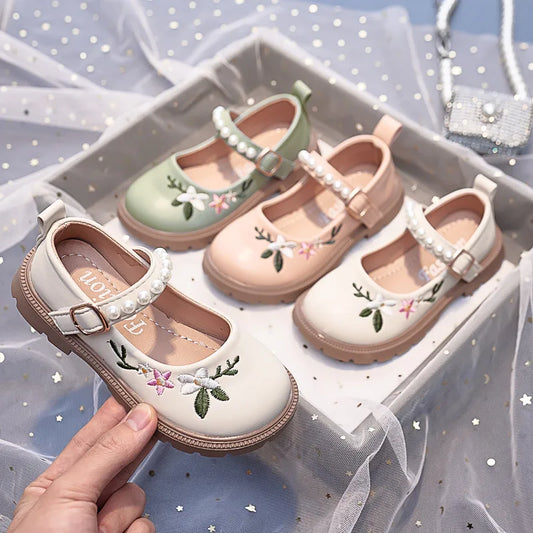 Baby Girl Flower Leather Shoes