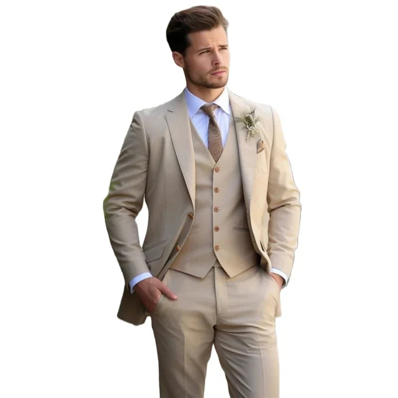 Men's Champagne Tuxedo Wedding Suit