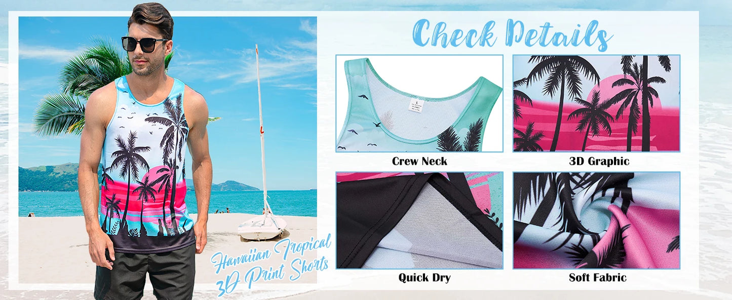 Débardeur décontracté 3D pour homme, idéal pour l'été