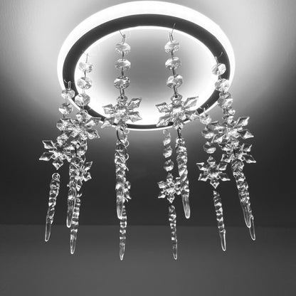 12PCS Transparent Acrylic Snowflake Hanging Ornaments