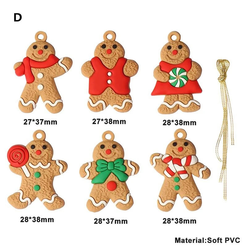 Mini Plastic Gingerbread Man Ornaments for Tree Decorations