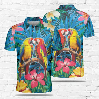 Parrot Print Polo Shirt for Men