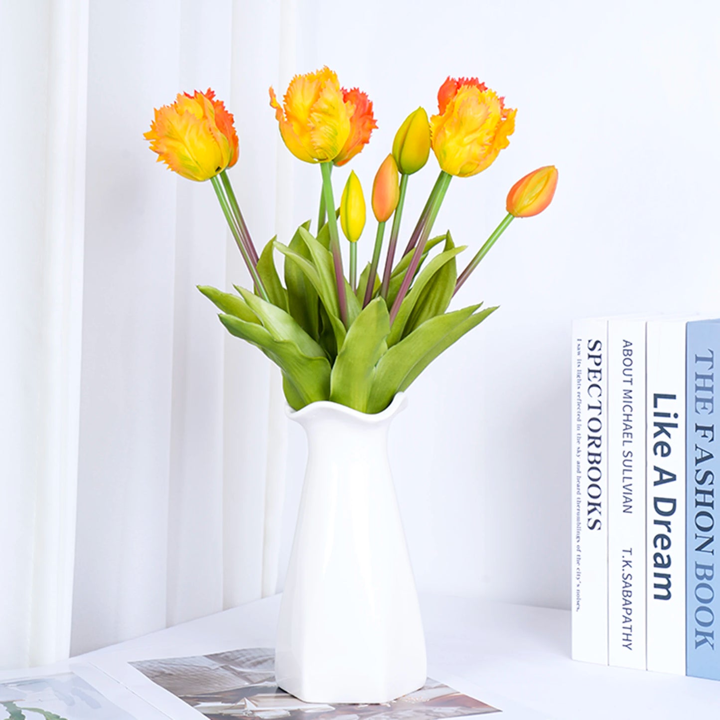 Parrot Wave Tulip Silicone Artificial Flowers