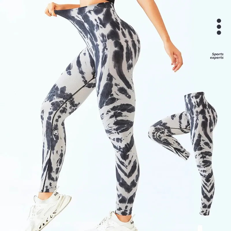 Legging de yoga tie-dye sans couture Fitness Chic