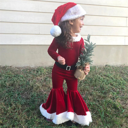 Girls Christmas Santa 3-Piece Outfit
