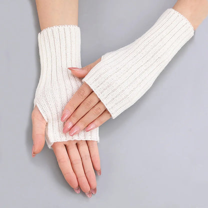 Gants d'hiver tricotés à manches courtes sans doigts