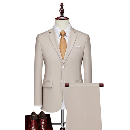 2 Pieces Men's Casual Business Suit Set