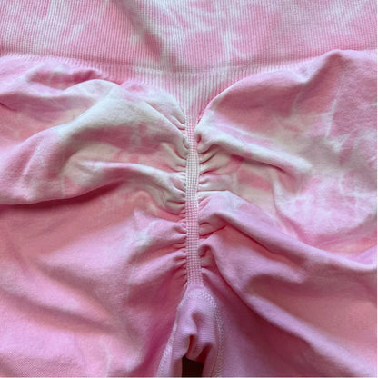 Nahtlose Tiedye Scrunch Leggings mit hoher Taille für Damen