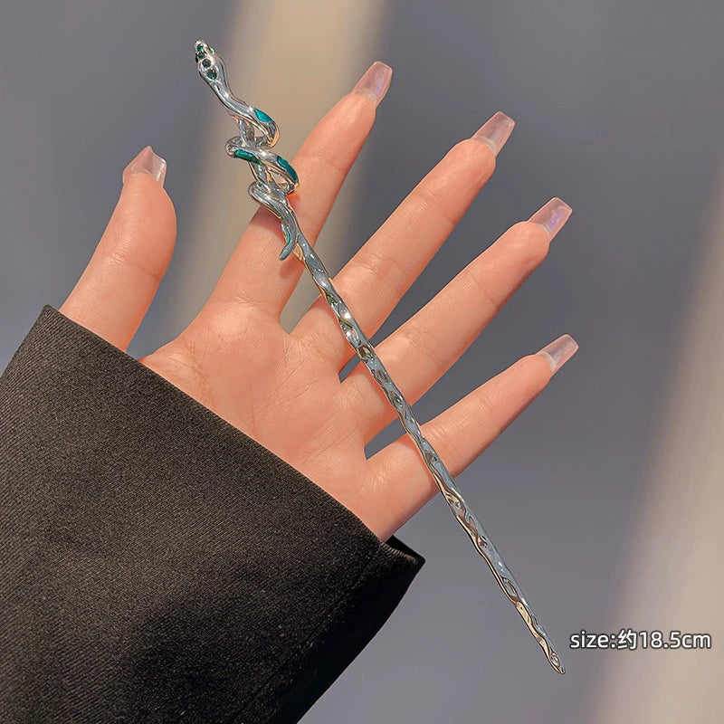 Damen Vintage Essstäbchen Schlangen Haarstäbe