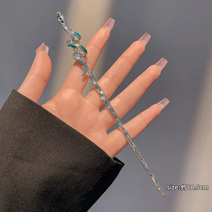 Damen Vintage Essstäbchen Schlangen Haarstäbe