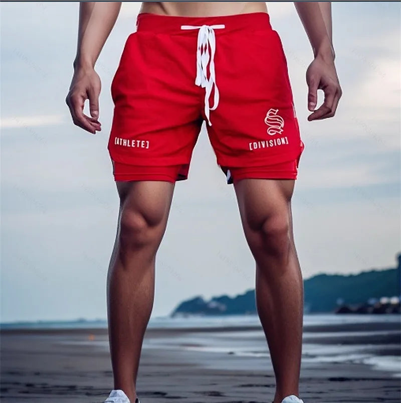 Nouveau short de sport respirant 2 en 1