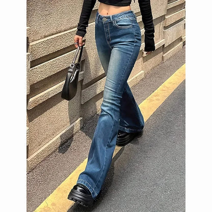 Women's High Waist Bootcut Denim Flared Jeans