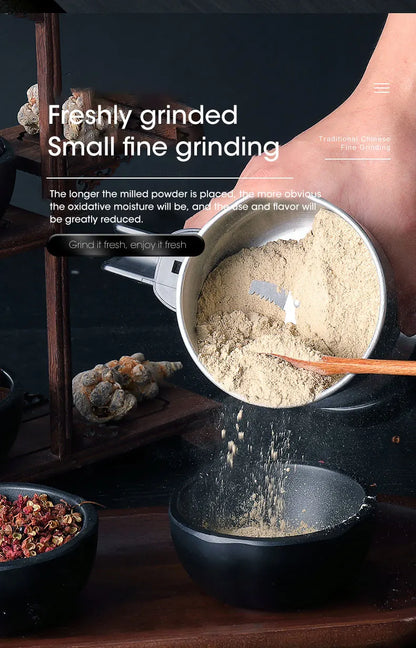 Kompakte elektrische Kaffeebohnenmühle aus Edelstahl