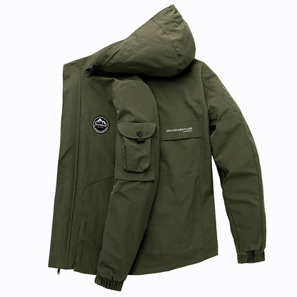 Veste d'extérieur imperméable à capuche pour homme