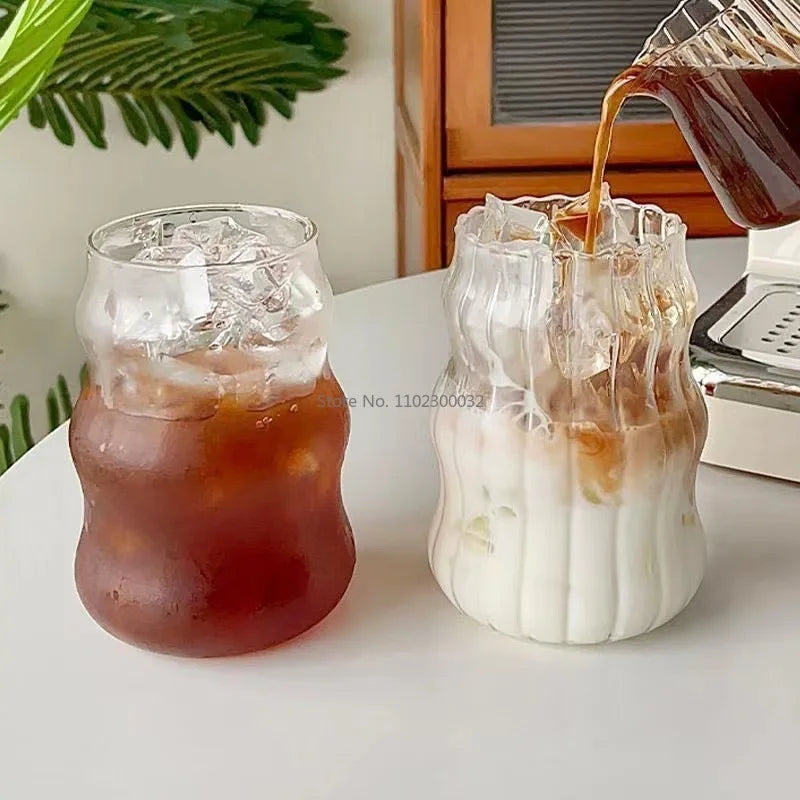 Iced American Coffee and Juice Glass Cup