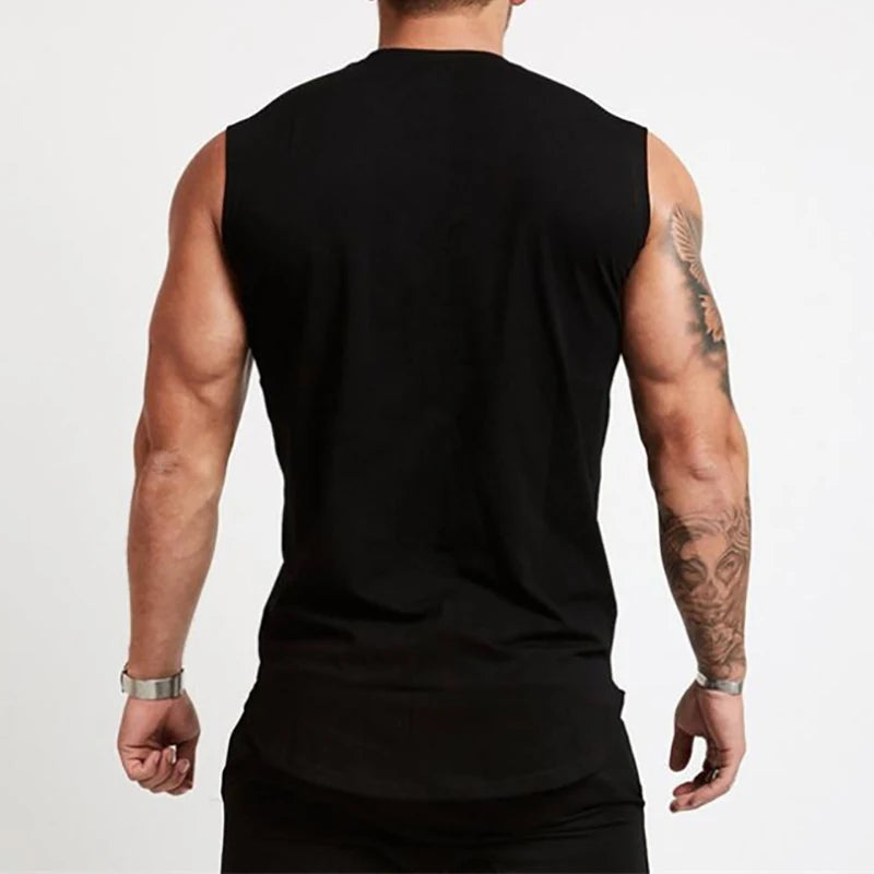 Ärmelloses Workout-Tanktop aus Baumwolle für Herren