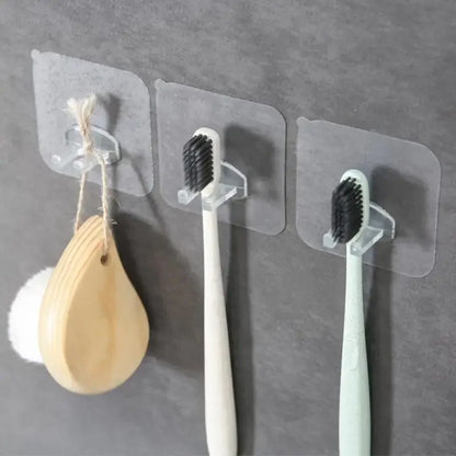 Punch-Free Wall-Mounted Toothbrush and Toothpaste Holder