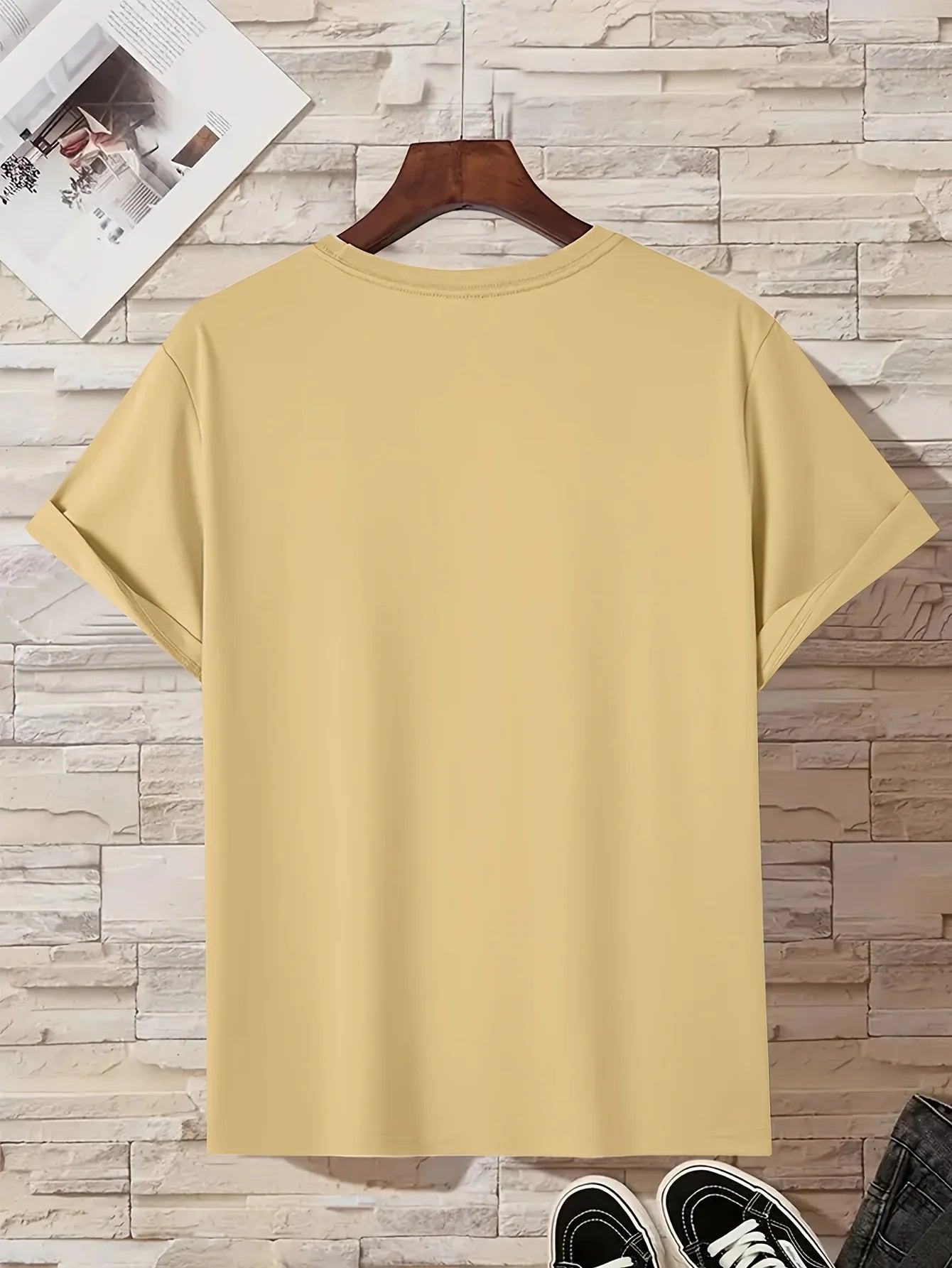 Luxuriöses Herren-T-Shirt aus Baumwolle mit Buchstaben-Print