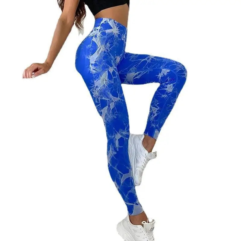 High-Waisted Tie-Dye Seamless Yoga Leggings