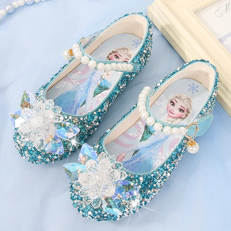 Chaussures à semelle souple en cristal Disney Elsa Princess