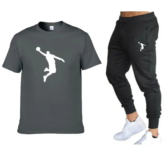 Luxuriöser Designer-Trainingsanzug für Herren: T-Shirt- und Hosen-Set