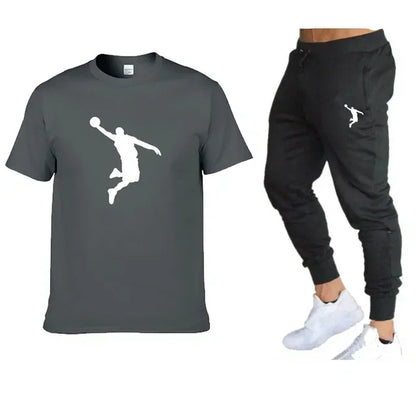 Men's Luxury Designer Tracksuit: T-Shirt & Pants Set