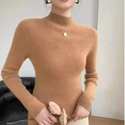 Women's Slim Fit Autumn Winter High Collar Sweater