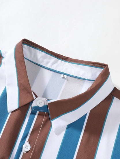 Chemise de plage d'été à rayures pour hommes