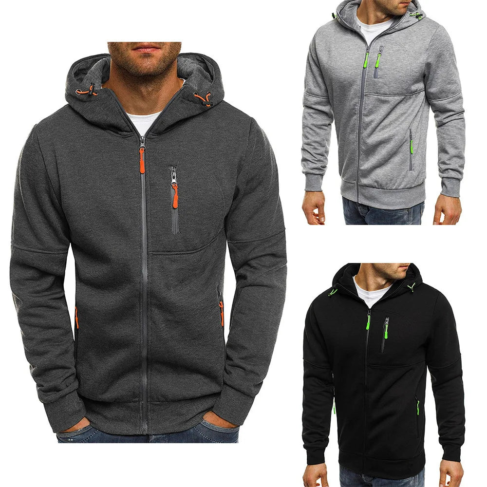 Slim Fit Kapuzenpullover mit Reißverschluss für Herren