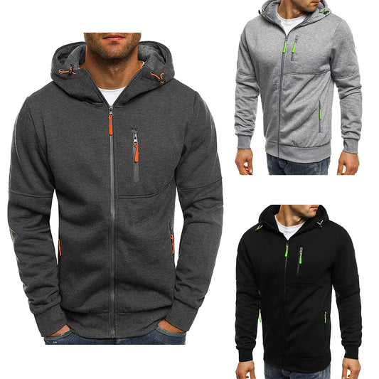 Men's Slim Fit Zipper Hoodie Sweatshirt