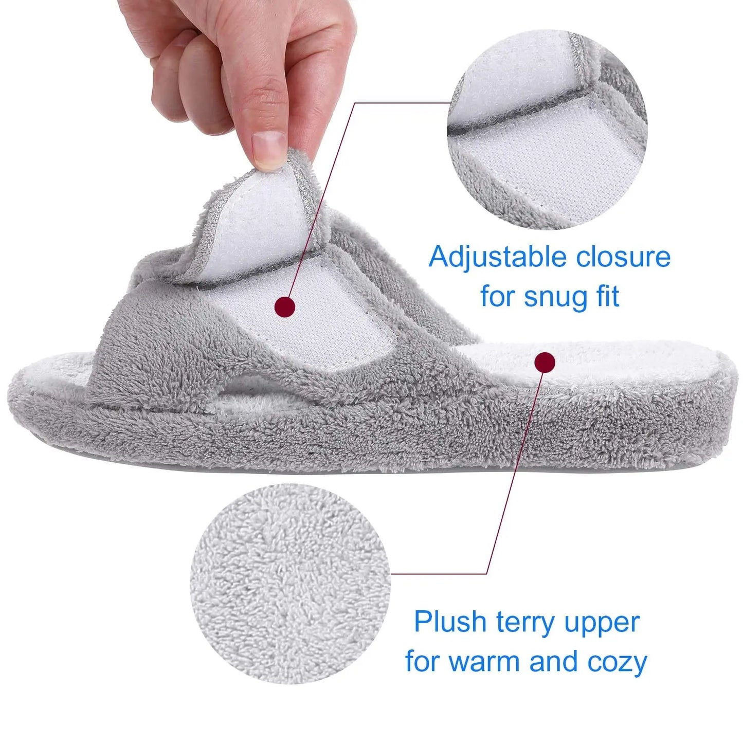 Comwarm Adjustable Fuzzy Slippers for Women