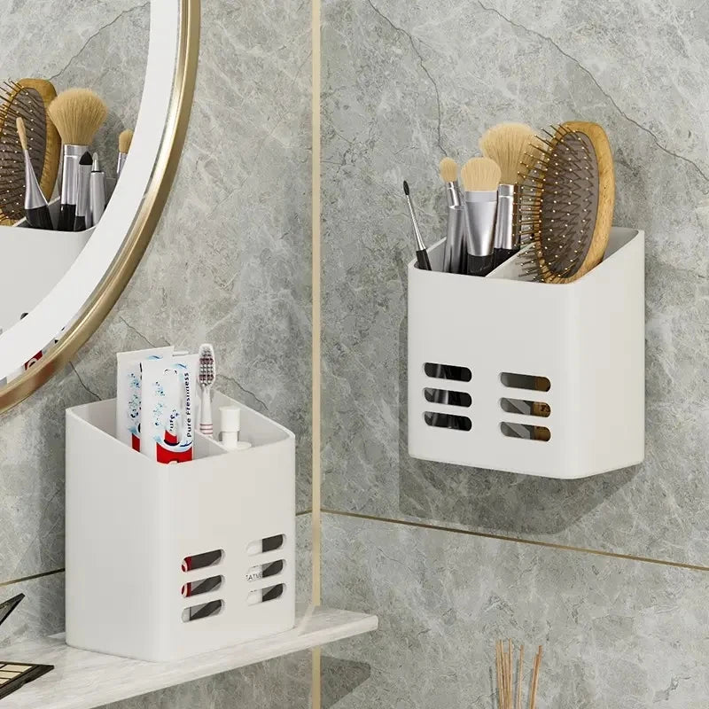 No-Drill Wall-Mounted Bathroom Shelf for Makeup and Toiletries