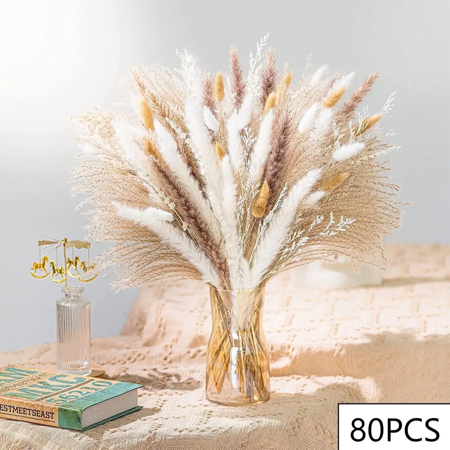 Natural Dried Flowers Pampas Floral Bouquet Home Decoration Rabbit Tail Grass