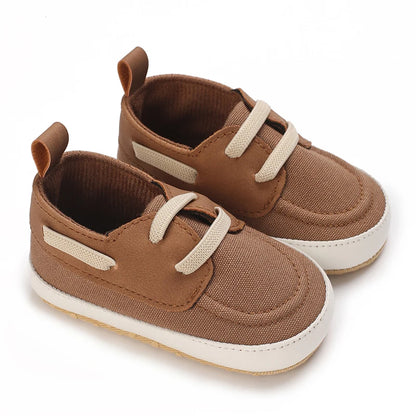 Newborn Baby Boys Leather Non-Slip Soft-Sole Infant Shoes