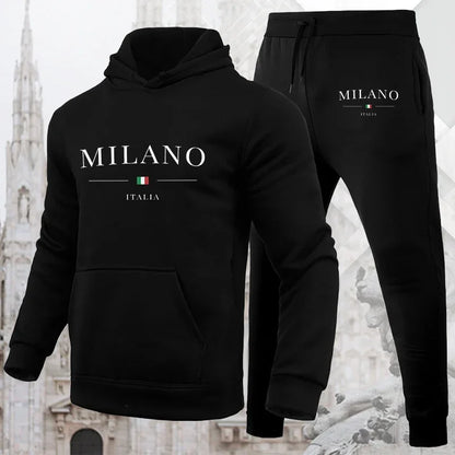 Men's Milano Print Luxury Hoodie & Sweatpants Set