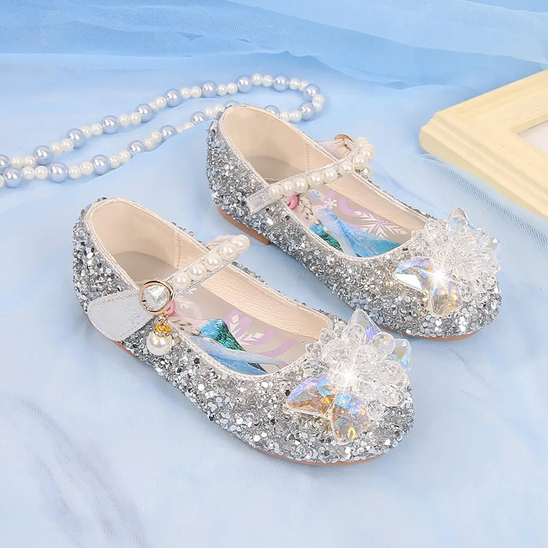 Chaussures à semelle souple en cristal Disney Elsa Princess