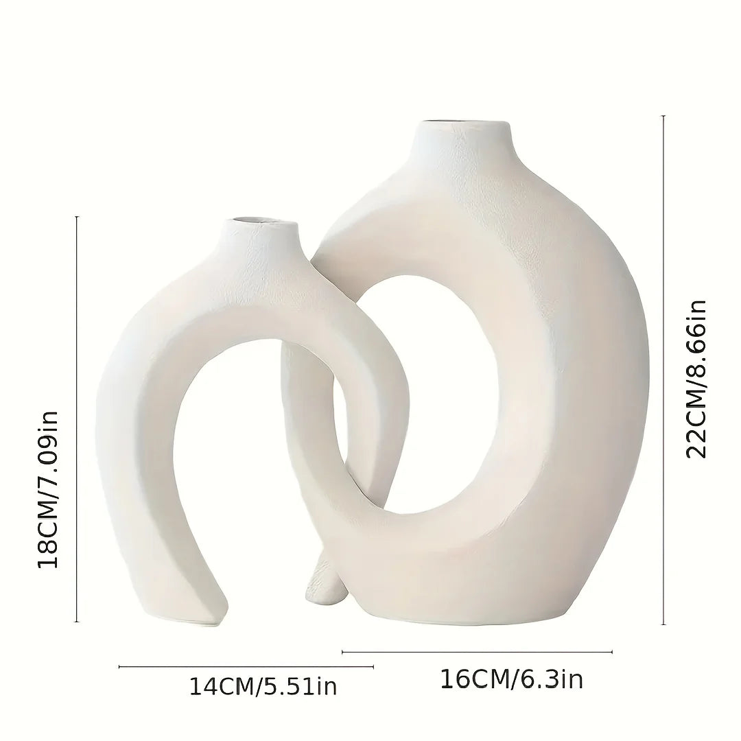 Hollow Nordic Ceramic Vase Set for Modern Decor