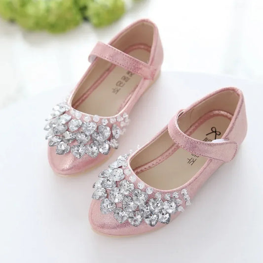 Chaussures de princesse à cristaux brillants pour filles