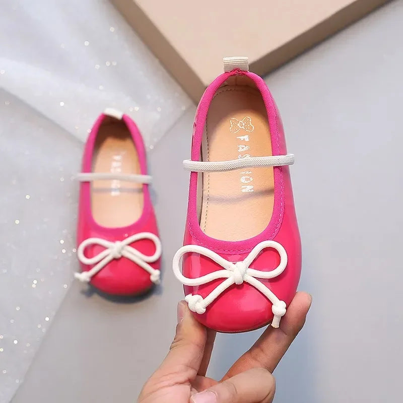 Ballerines à nœuds de couleur bonbon pour petites filles