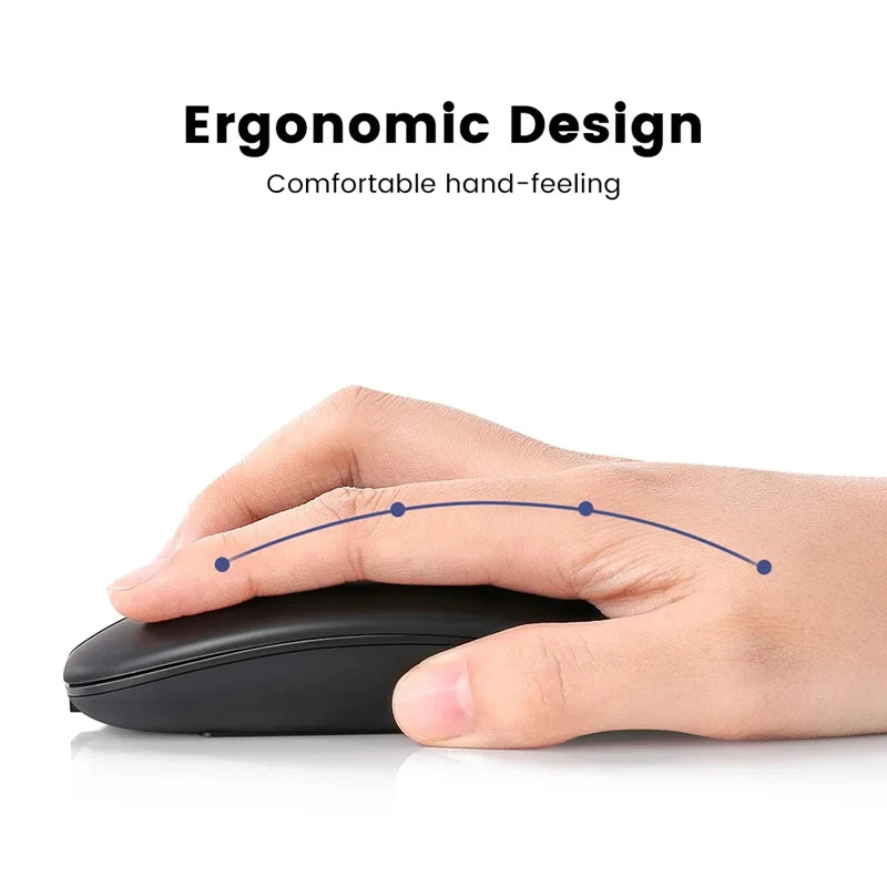 2.4GHz Bluetooth Wireless USB Rechargeable Silence Ergonomics Double Model Mini Portable Mouse