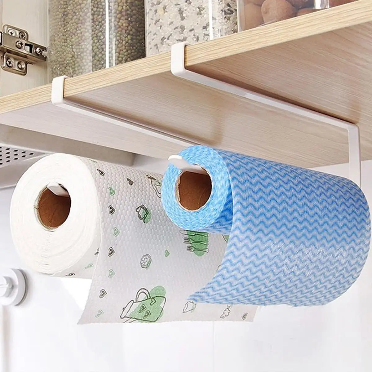 Wall-Mounted Paper Roll Holder & Towel Rack - Bathroom & Kitchen