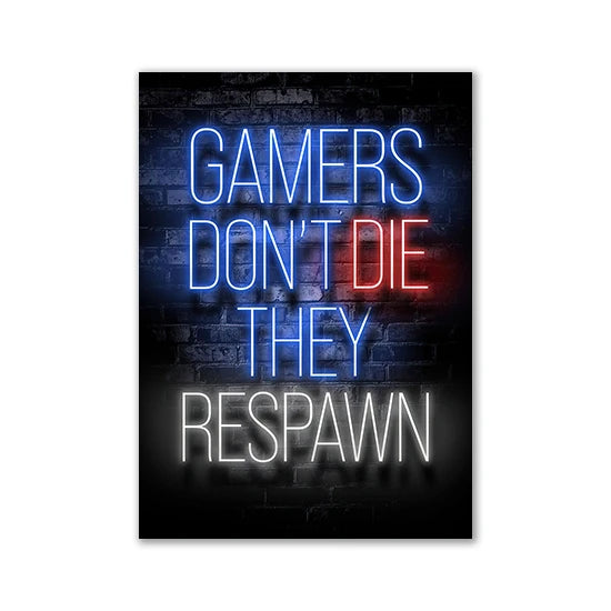 Motivational Neon Effect Canvas Wall Posters