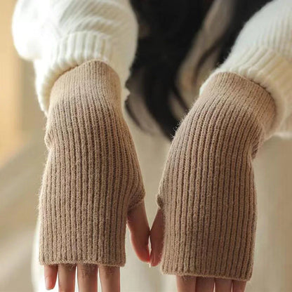 Gants d'hiver tricotés à manches courtes sans doigts