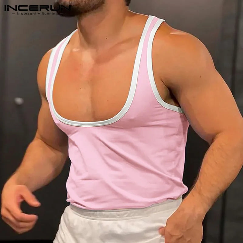 INCERUN Tanktops in Kontrastfarben für Herren