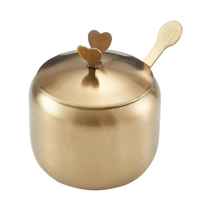 Stainless Steel Seasoning Jar & Lid Spoon