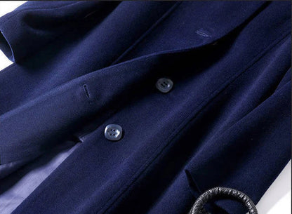 Schicker britischer Wollmantel mit Knöpfen für Damen