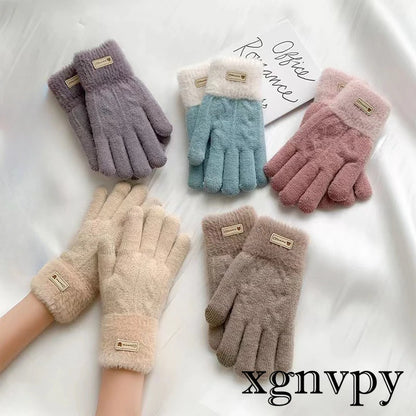 Gants tricotés en laine polaire pour écran tactile